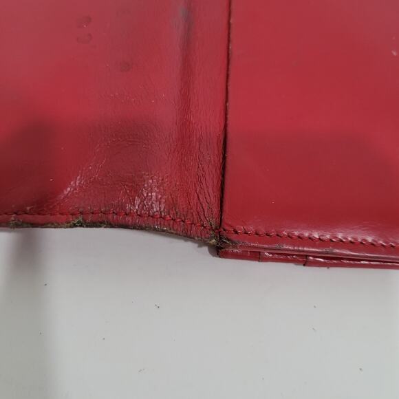Burberry Leather Wallet Red Clutch Logo Large Nova Designer Vintage Folding Fair - Picture 10 of 13